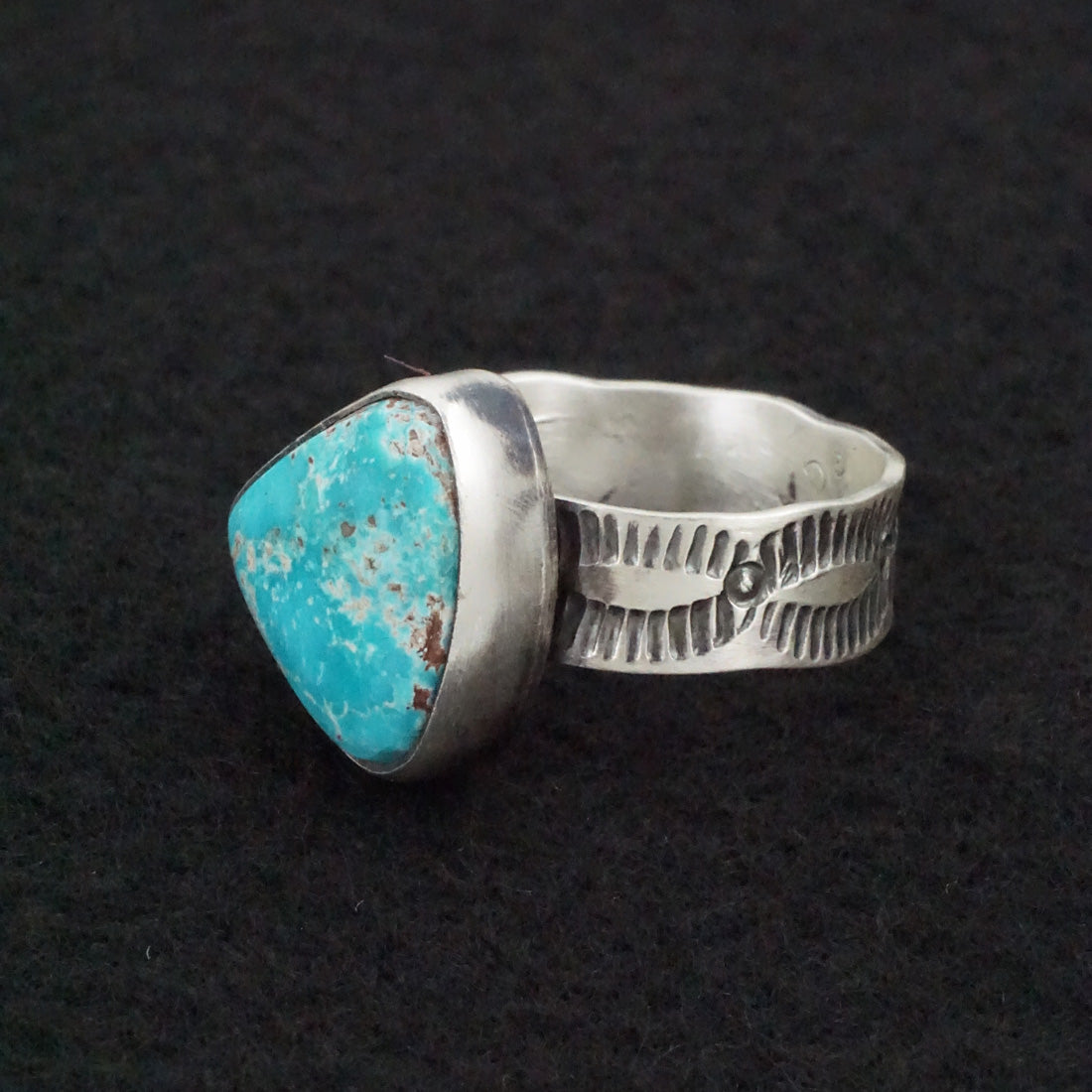 Danny Henio Turquoise & Sterling Silver Ring Size 10