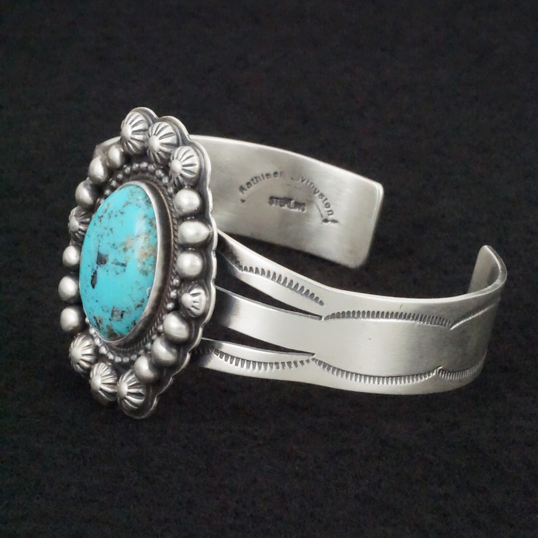 Kathleen Livingston Turquoise & Sterling Silver Bracelet & Ring Set