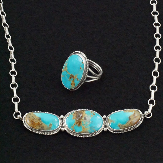 Rena Begay Turquoise & Sterling Silver Necklace & Ring Set