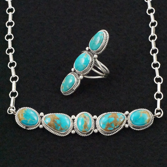 Rena Begay Turquoise & Sterling Silver Necklace & Ring Set