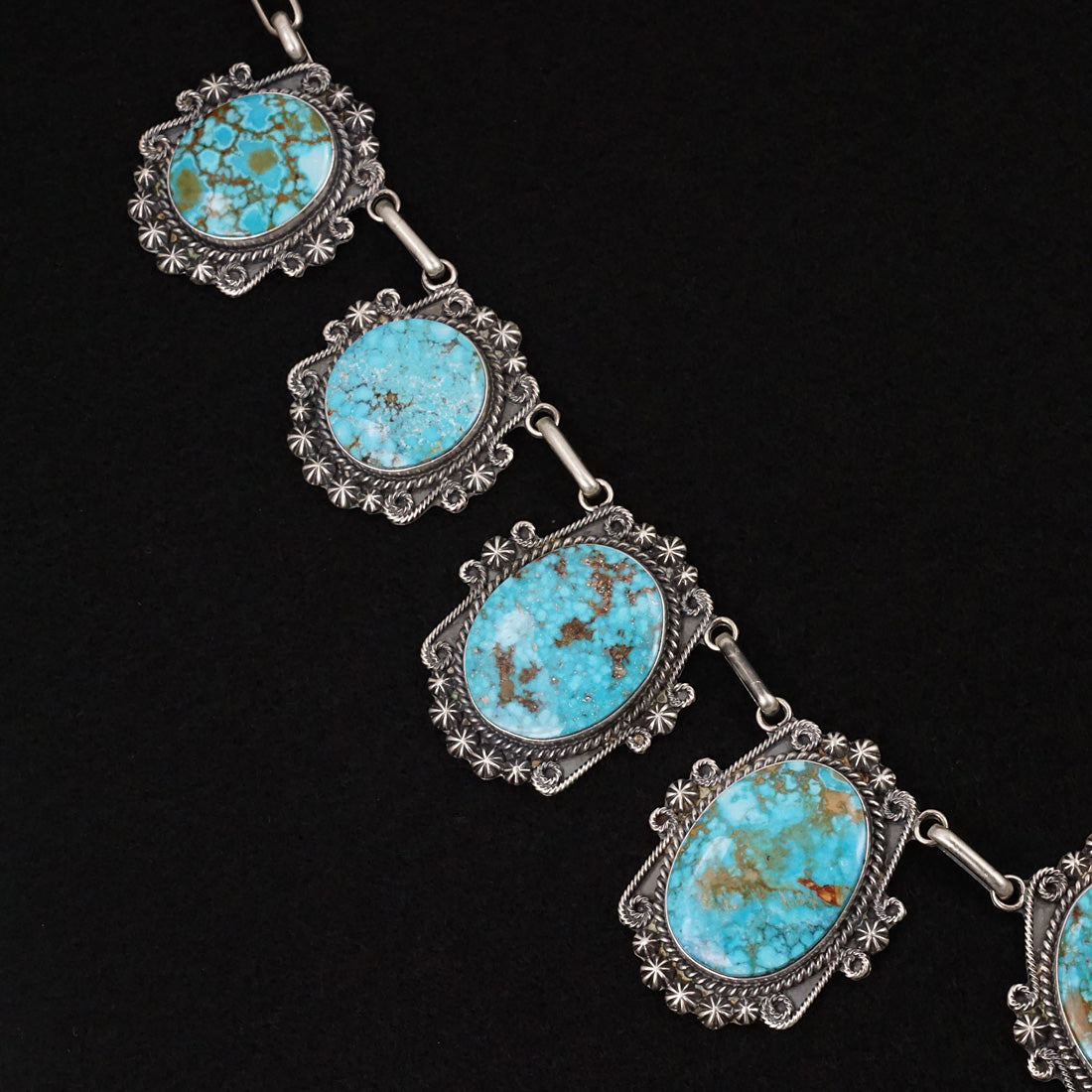 Raymond Delgarito Turquoise & Sterling Silver Necklace Set