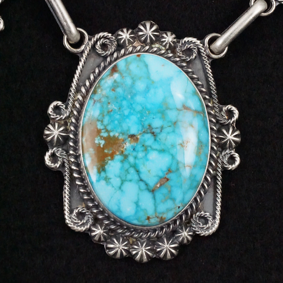 Raymond Delgarito Turquoise & Sterling Silver Necklace Set