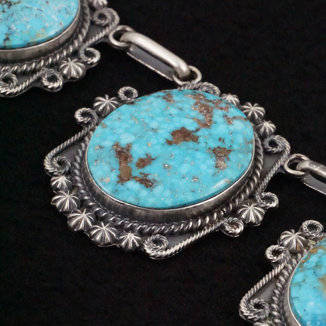 Raymond Delgarito Turquoise & Sterling Silver Necklace Set