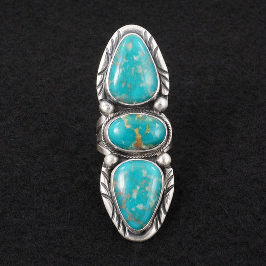 Bobby Johnson Turquoise & Sterling Silver Ring Sz. 8