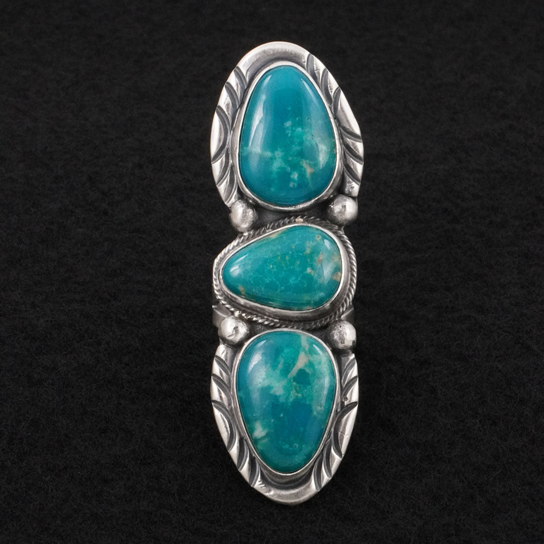 Bobby Johnson Turquoise & Sterling Silver Ring Sz. 7.5