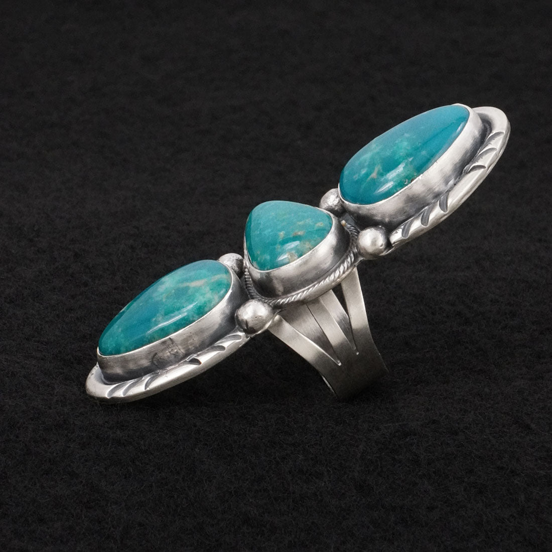Bobby Johnson Turquoise & Sterling Silver Ring Sz. 7.5