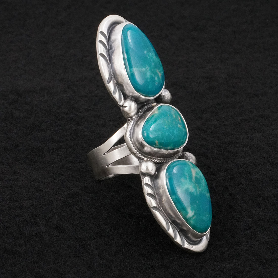 Bobby Johnson Turquoise & Sterling Silver Ring Sz. 7.5