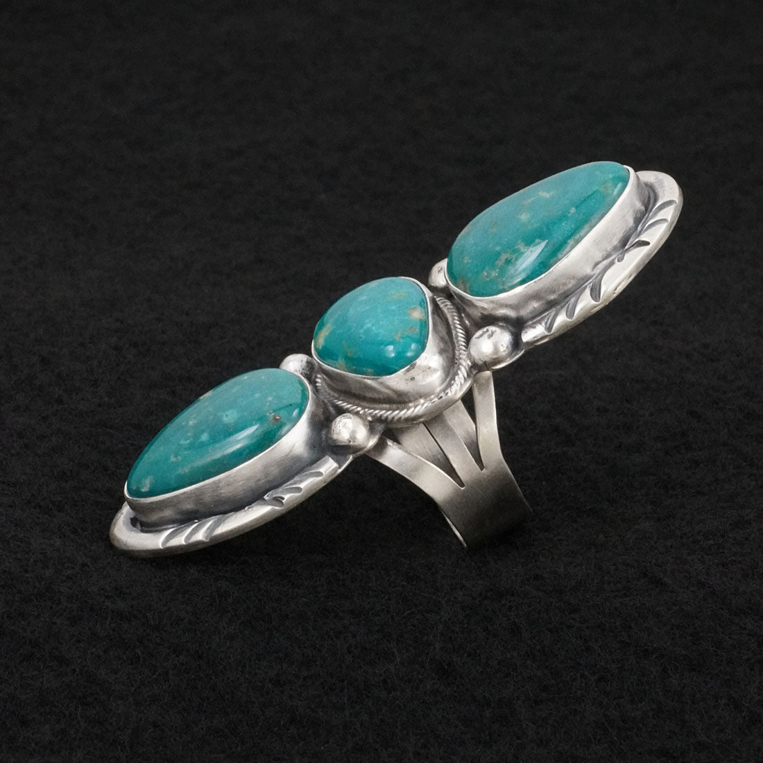 Bobby Johnson Turquoise & Sterling Silver Ring Sz. 8.5