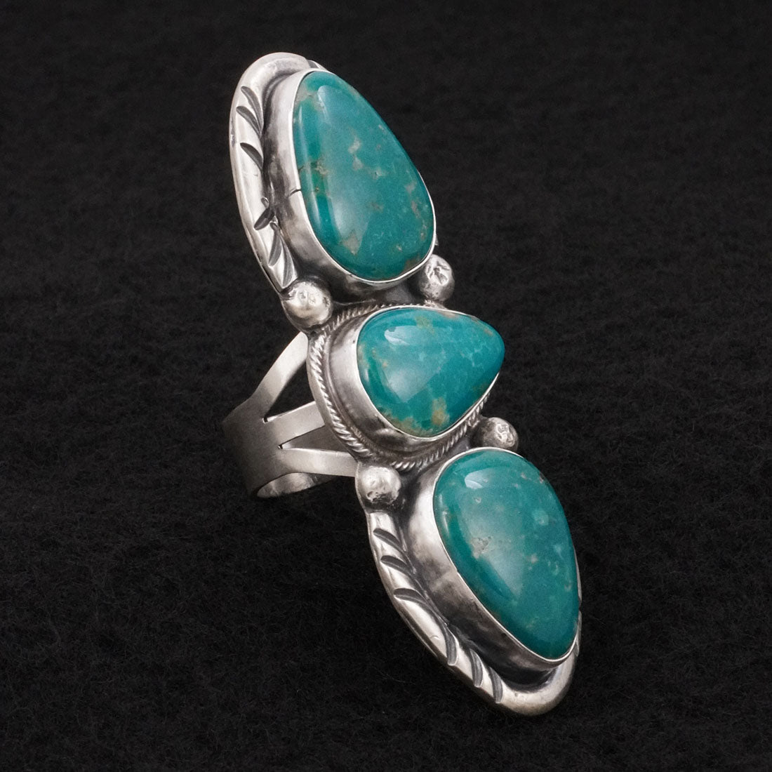 Bobby Johnson Turquoise & Sterling Silver Ring Sz. 8.5