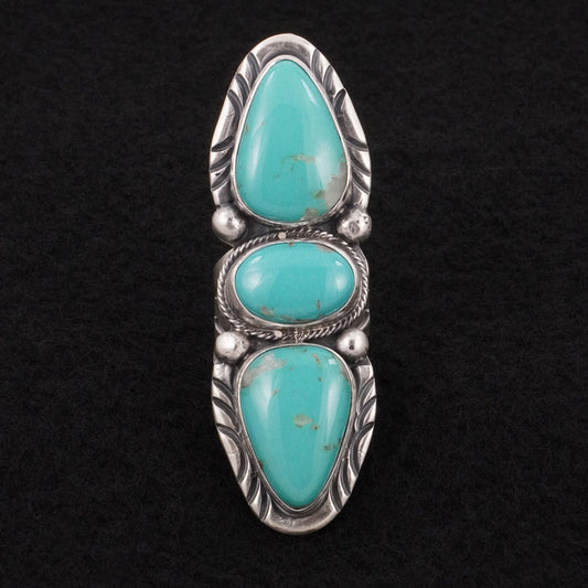 Bobby Johnson Turquoise & Sterling Silver Ring Sz. 8