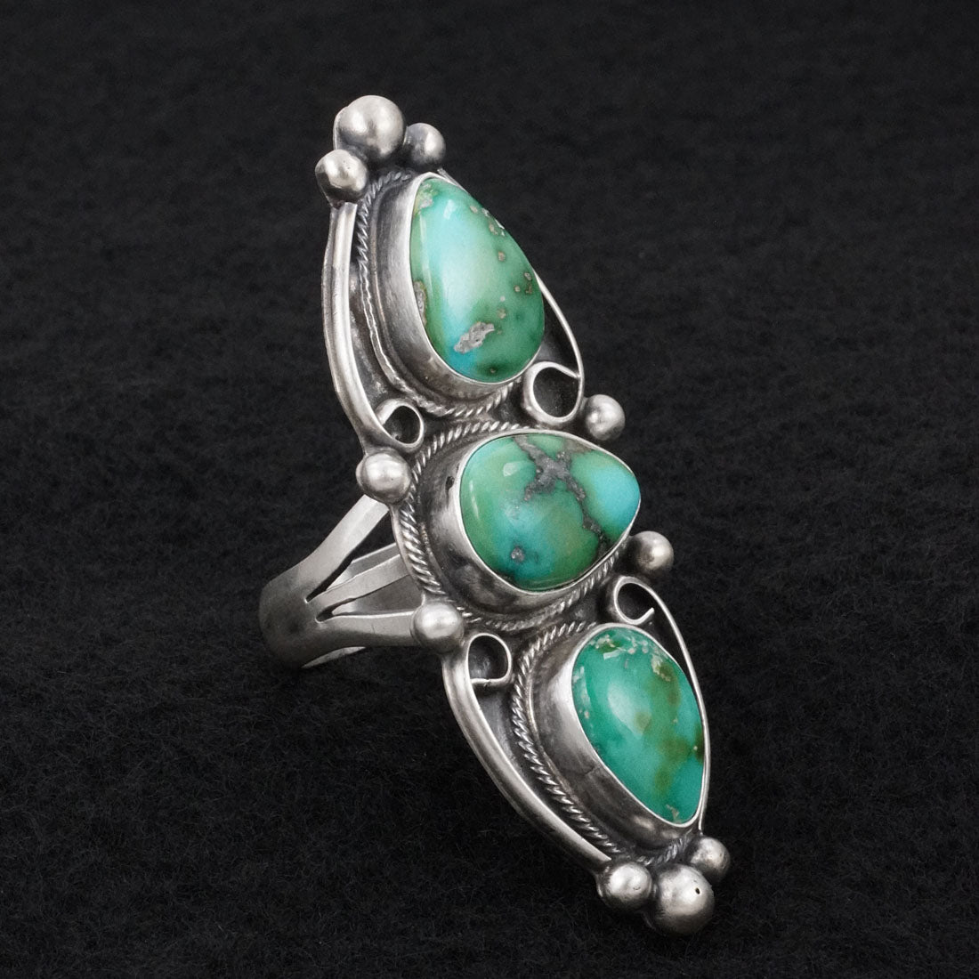 Kathleen Livingston Turquoise & Sterling Silver Ring Sz. 9.5