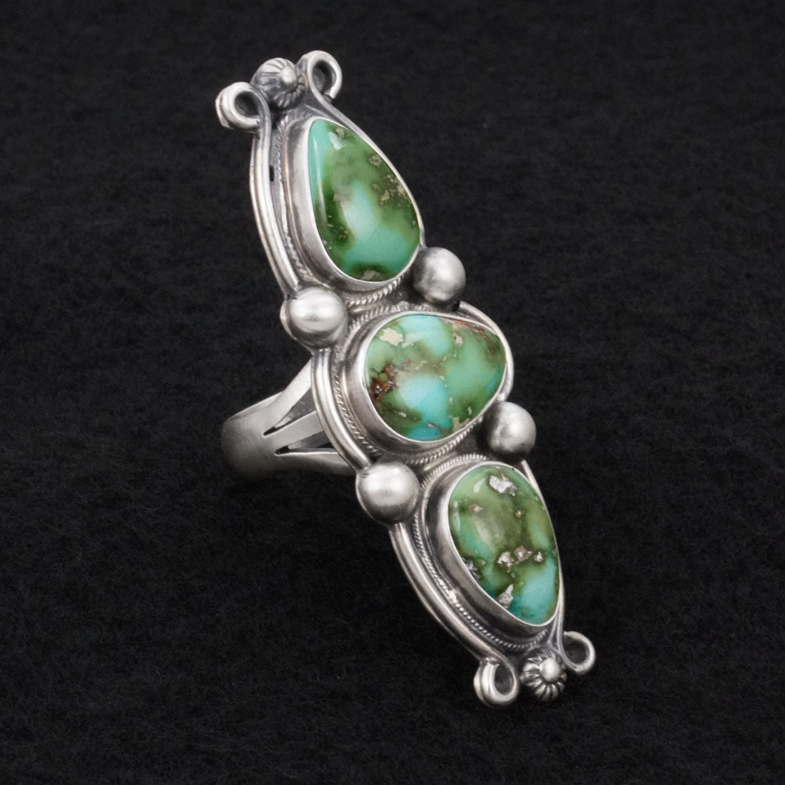 Kathleen Livingston Turquoise & Sterling Silver Ring Sz. 9