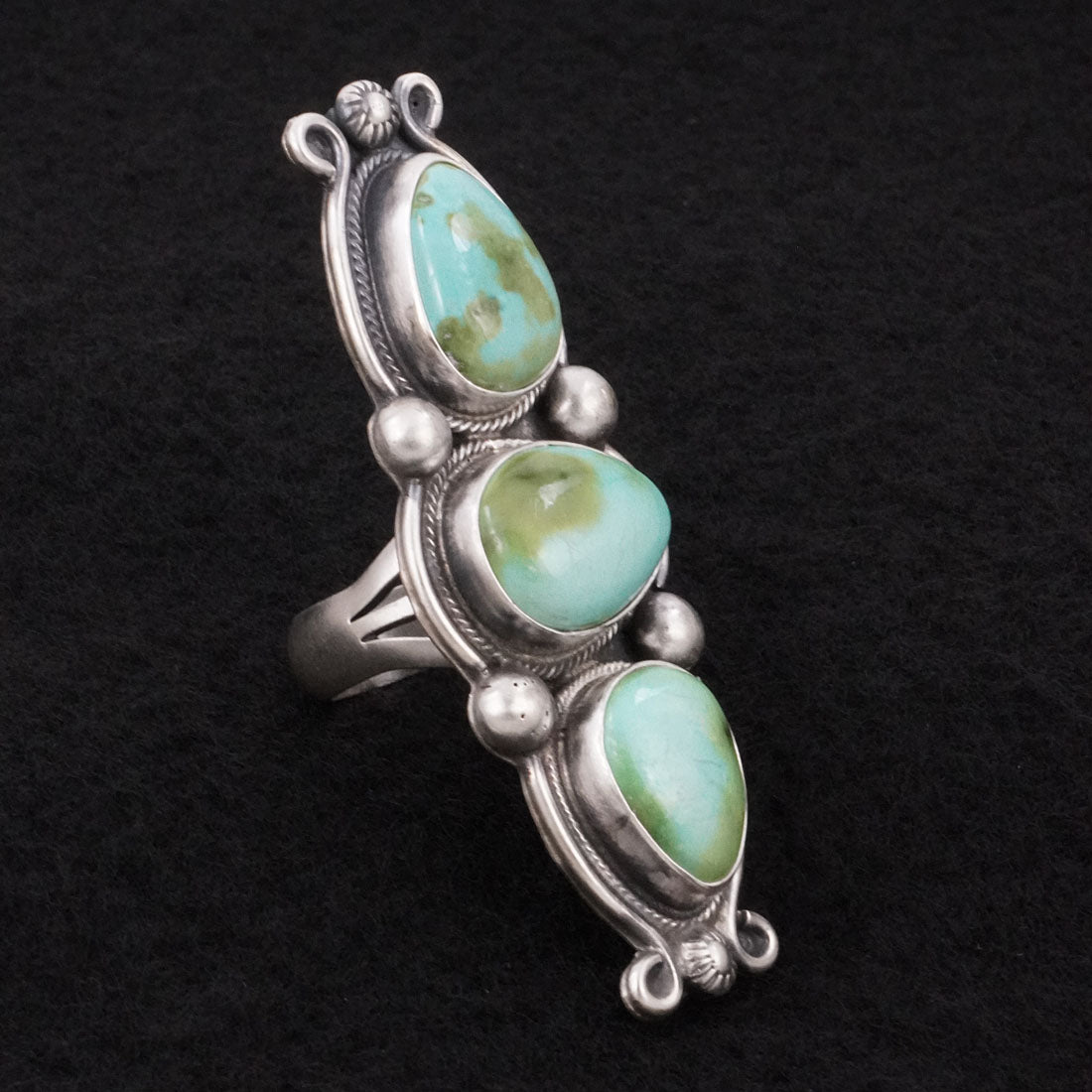 Kathleen Livingston Turquoise & Sterling Silver Ring Sz. 8.5
