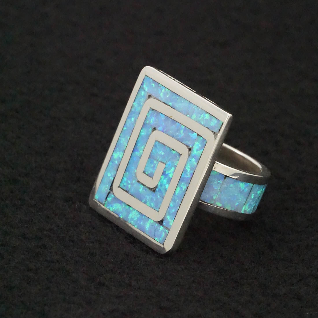 Elliot Coonsis Opalite & Sterling Silver Ring Size 7