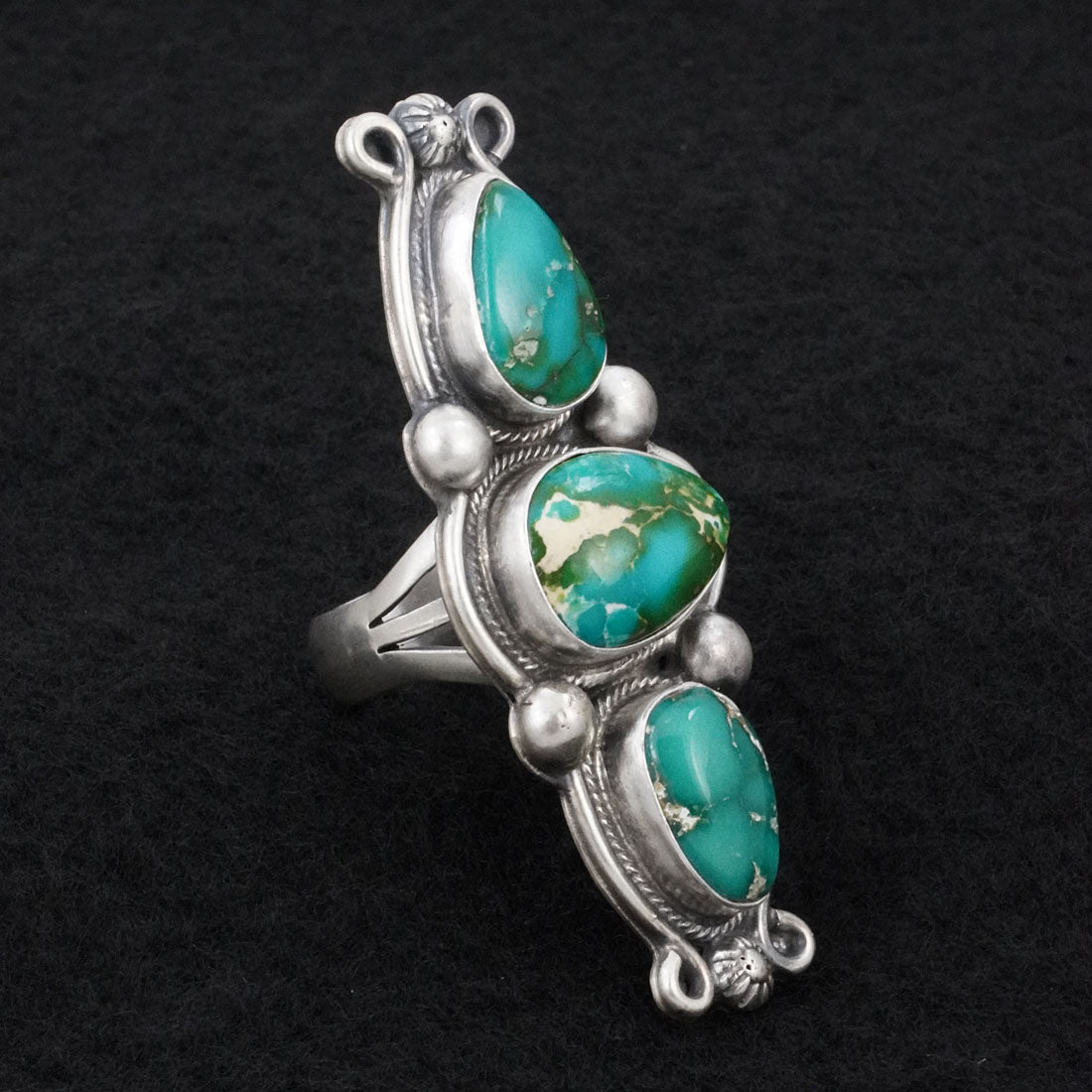 Kathleen Livingston Turquoise & Sterling Silver Ring Sz. 7.5