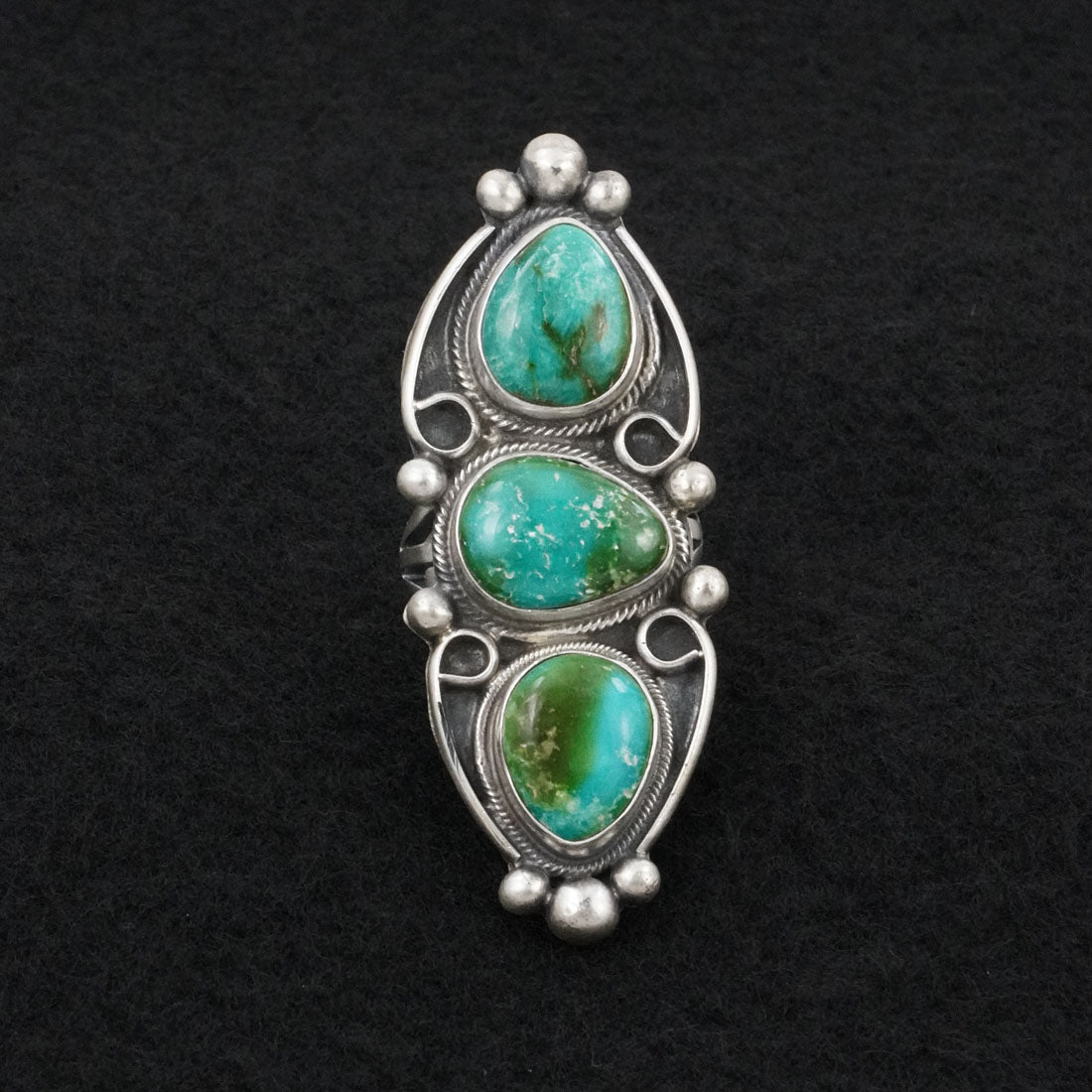 Kathleen Livingston Turquoise & Sterling Silver Ring Sz. 7.5