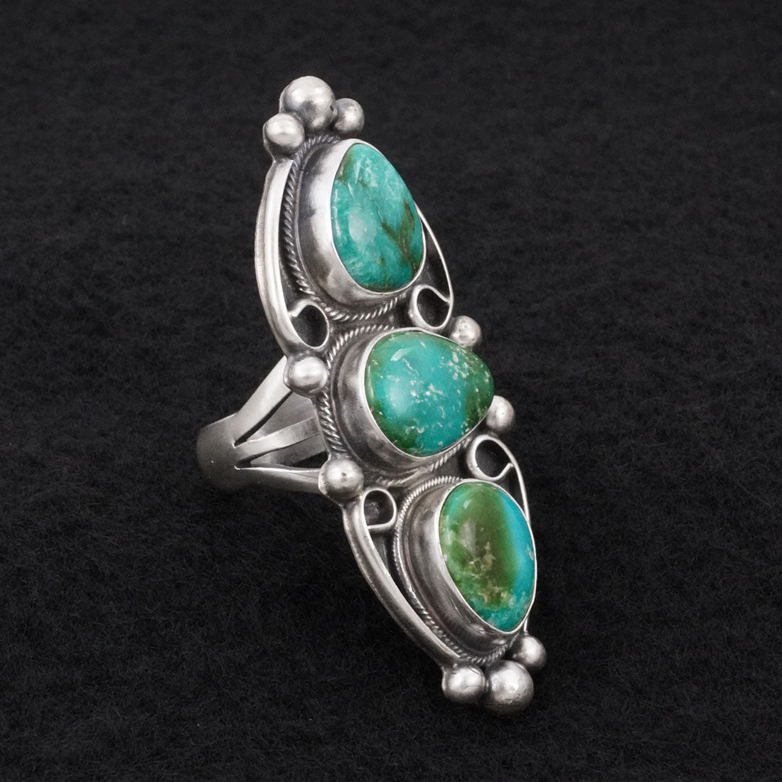 Kathleen Livingston Turquoise & Sterling Silver Ring Sz. 7.5