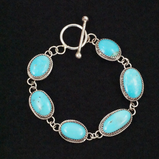 Ernest Hawthorne Turquoise & Sterling Silver Link Bracelet