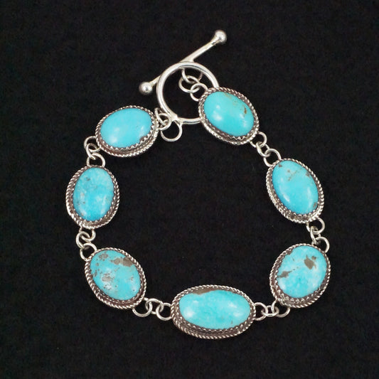 Ernest Hawthorne Turquoise & Sterling Silver Link Bracelet