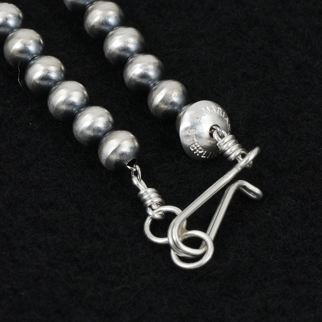 Dorinda Mariano Sterling Silver Navajo Pearl Necklace 22"