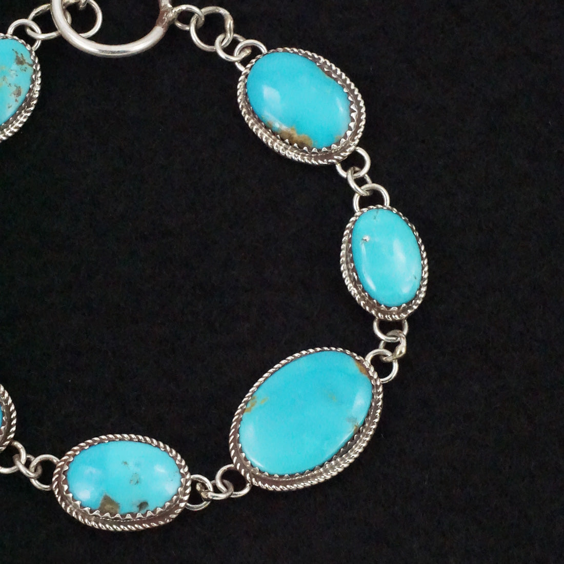 Ernest Hawthorne Turquoise & Sterling Silver Link Bracelet