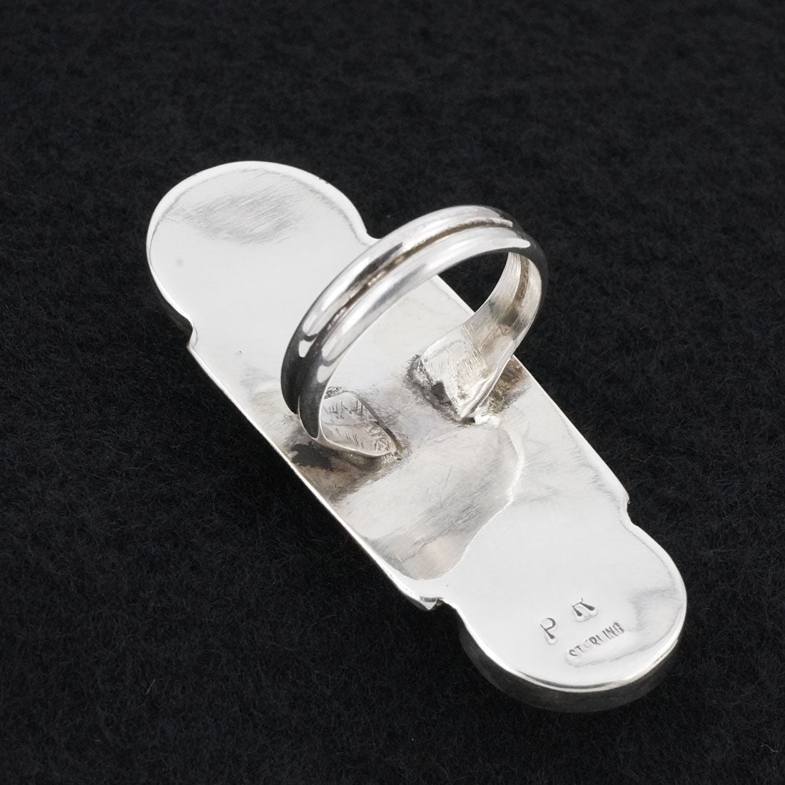 Priscilla Reeder Turquoise, Spiny Oyster & Sterling Silver Ring Size 7.5