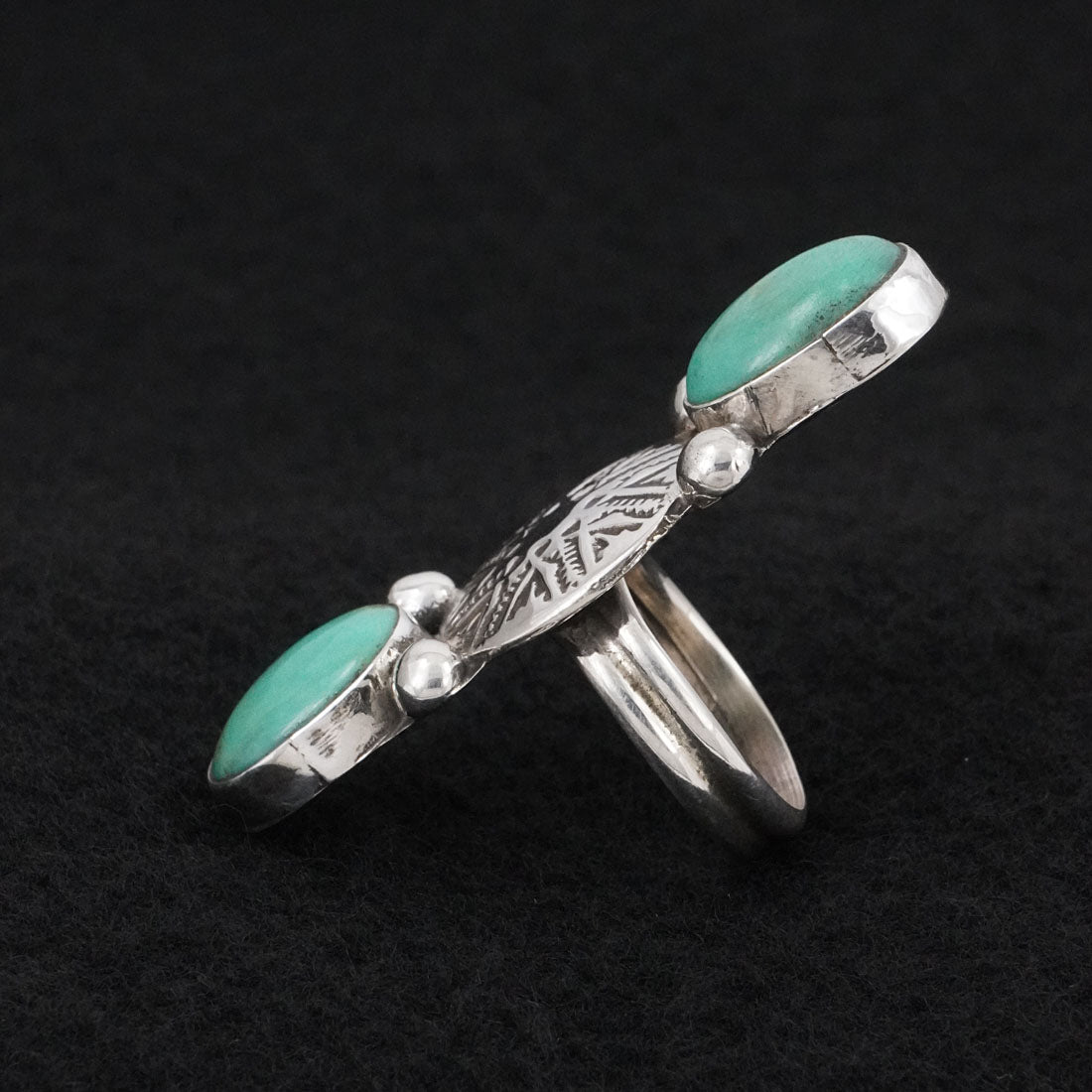Priscilla Reeder Turquoise & Sterling Silver Ring Size 7