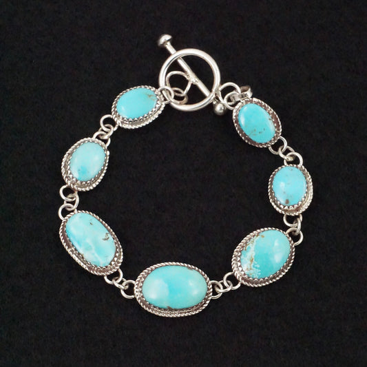 Ernest Hawthorne Turquoise & Sterling Silver Link Bracelet