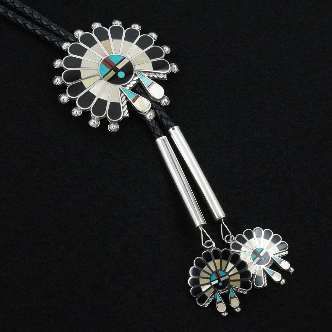 April Unkestine Multi-Stone & Sterling Silver Bolo Tie
