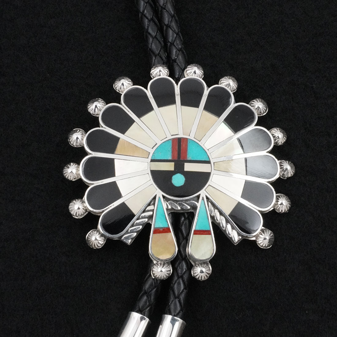 April Unkestine Multi-Stone & Sterling Silver Bolo Tie