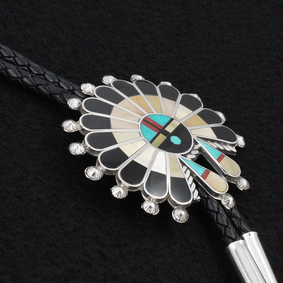 April Unkestine Multi-Stone & Sterling Silver Bolo Tie