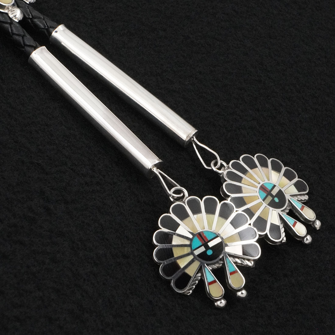 April Unkestine Multi-Stone & Sterling Silver Bolo Tie