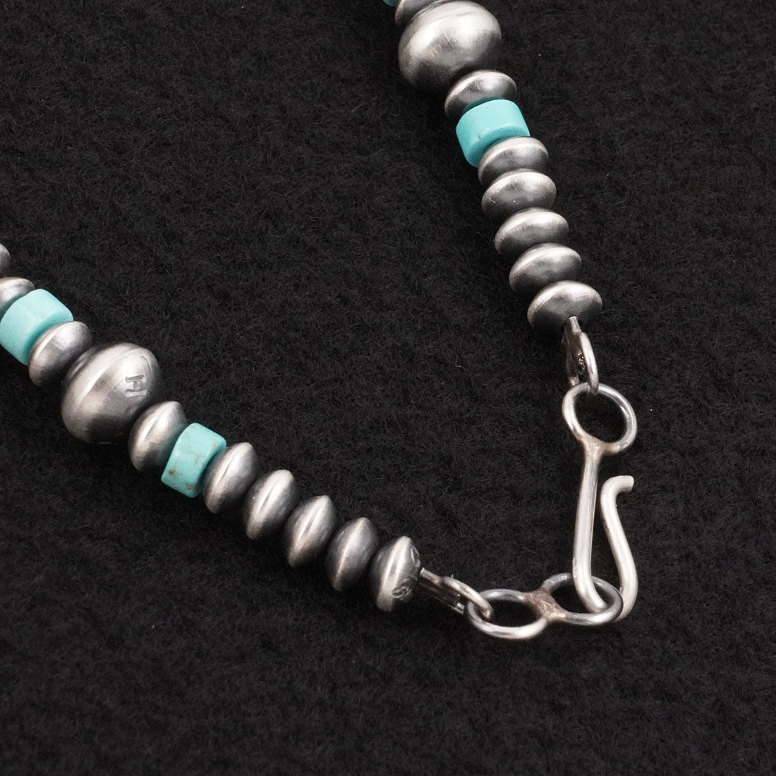 Crystal Haley Turquoise & Sterling Silver Navajo Pearl Necklace 20"