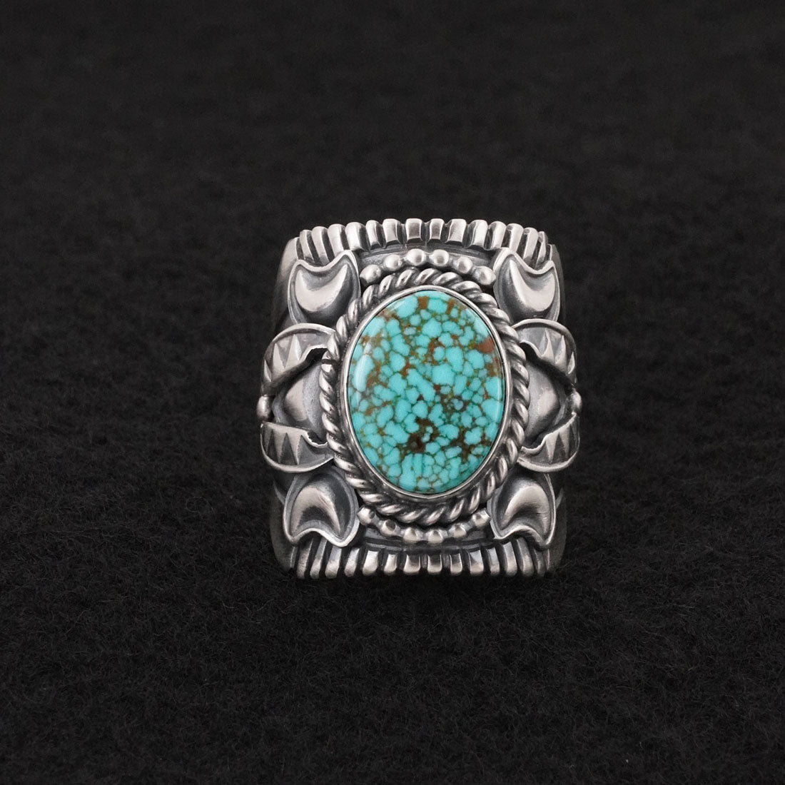 Derrick Gordon Turquoise & Sterling Silver Ring Sz. 10