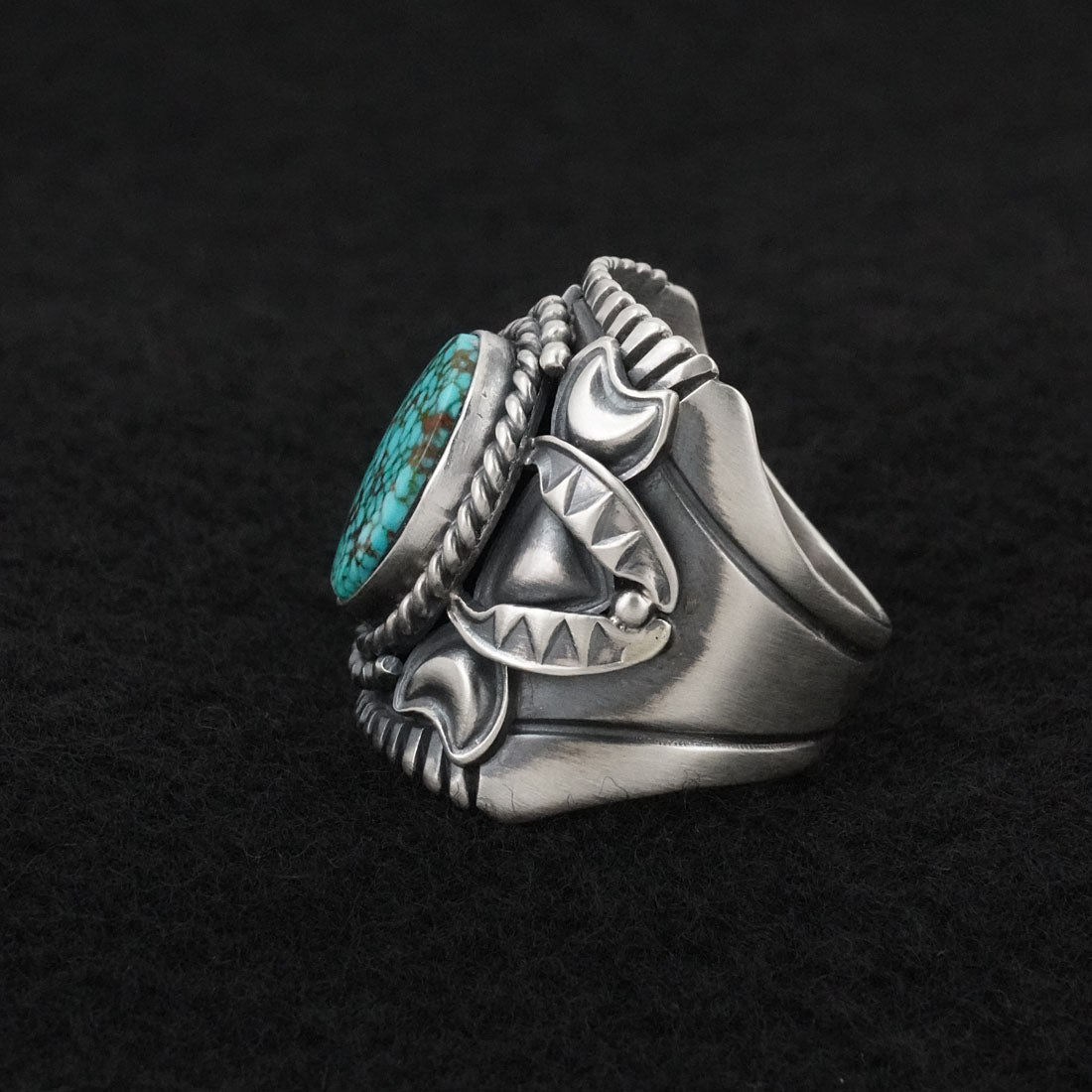 Derrick Gordon Turquoise & Sterling Silver Ring Sz. 10