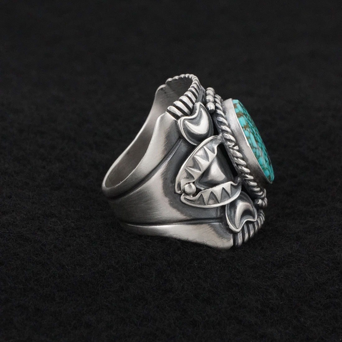 Derrick Gordon Turquoise & Sterling Silver Ring Sz. 10