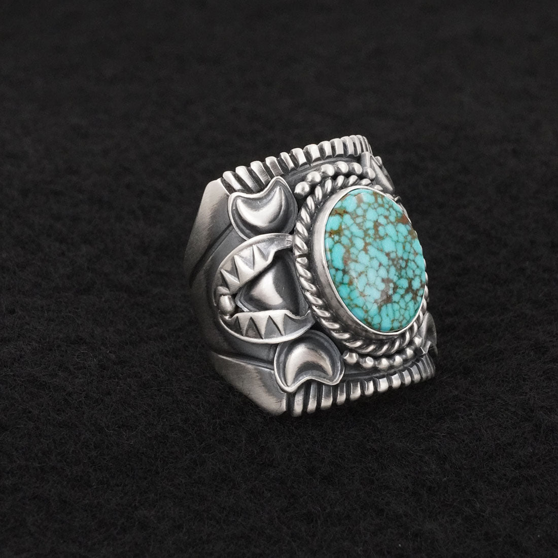 Derrick Gordon Turquoise & Sterling Silver Ring Sz. 10