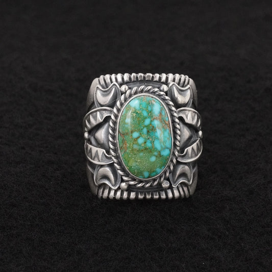Derrick Gordon Turquoise & Sterling Silver Ring Sz. 12