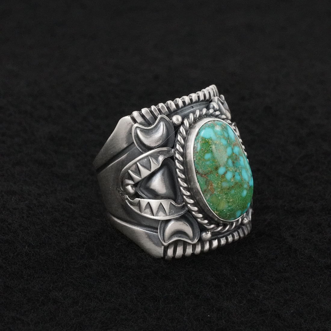 Derrick Gordon Turquoise & Sterling Silver Ring Sz. 12