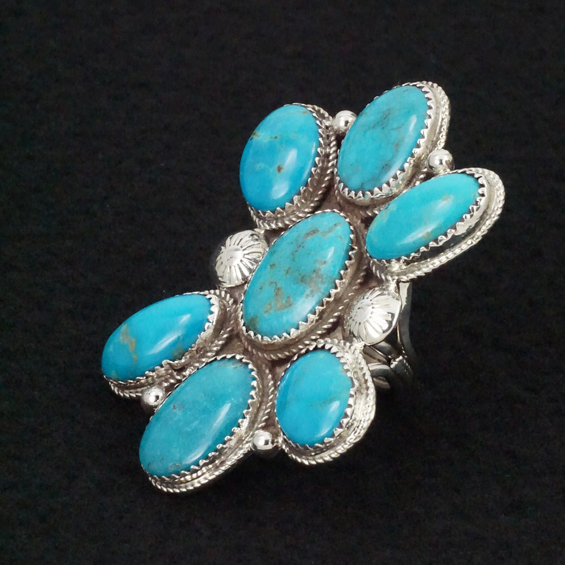 Ernest Hawthorne Turquoise & Sterling Silver Ring Size 7