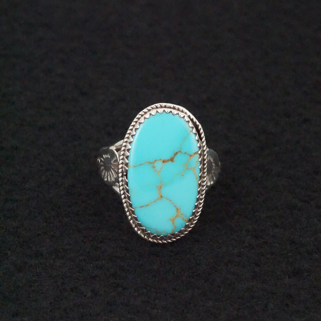 Ernest Hawthorne Turquoise & Sterling Silver Ring Size 7.5