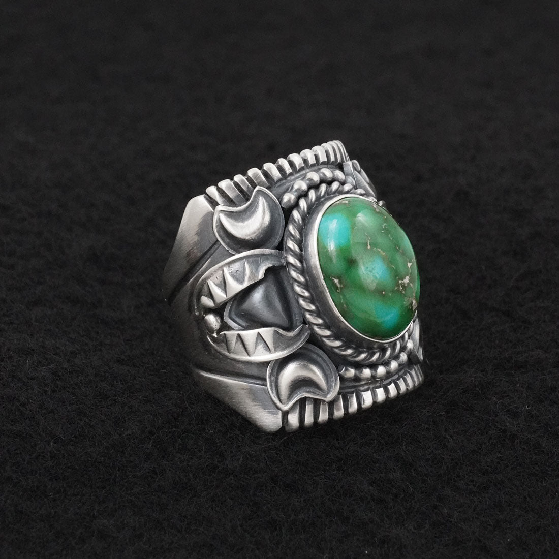 Derrick Gordon Turquoise & Sterling Silver Ring Sz. 10