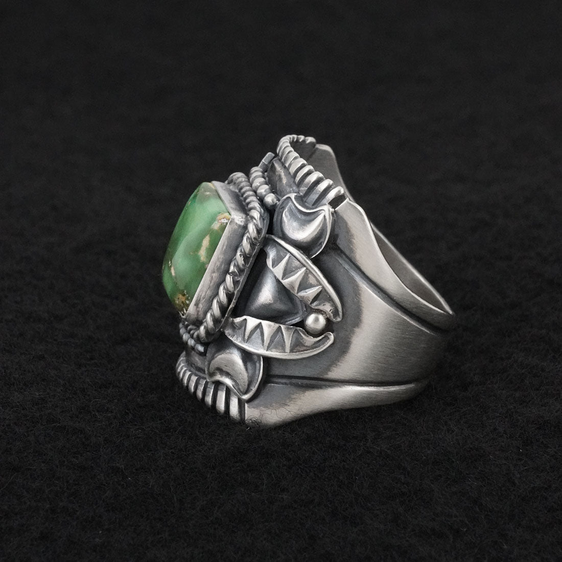 Derrick Gordon Turquoise & Sterling Silver Ring Sz. 12