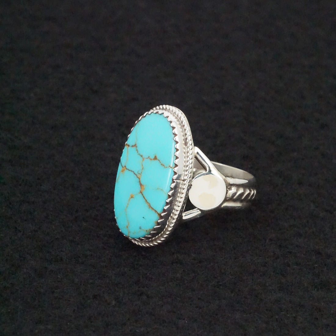 Ernest Hawthorne Turquoise & Sterling Silver Ring Size 8