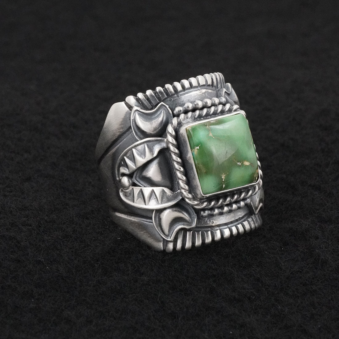 Derrick Gordon Turquoise & Sterling Silver Ring Sz. 12