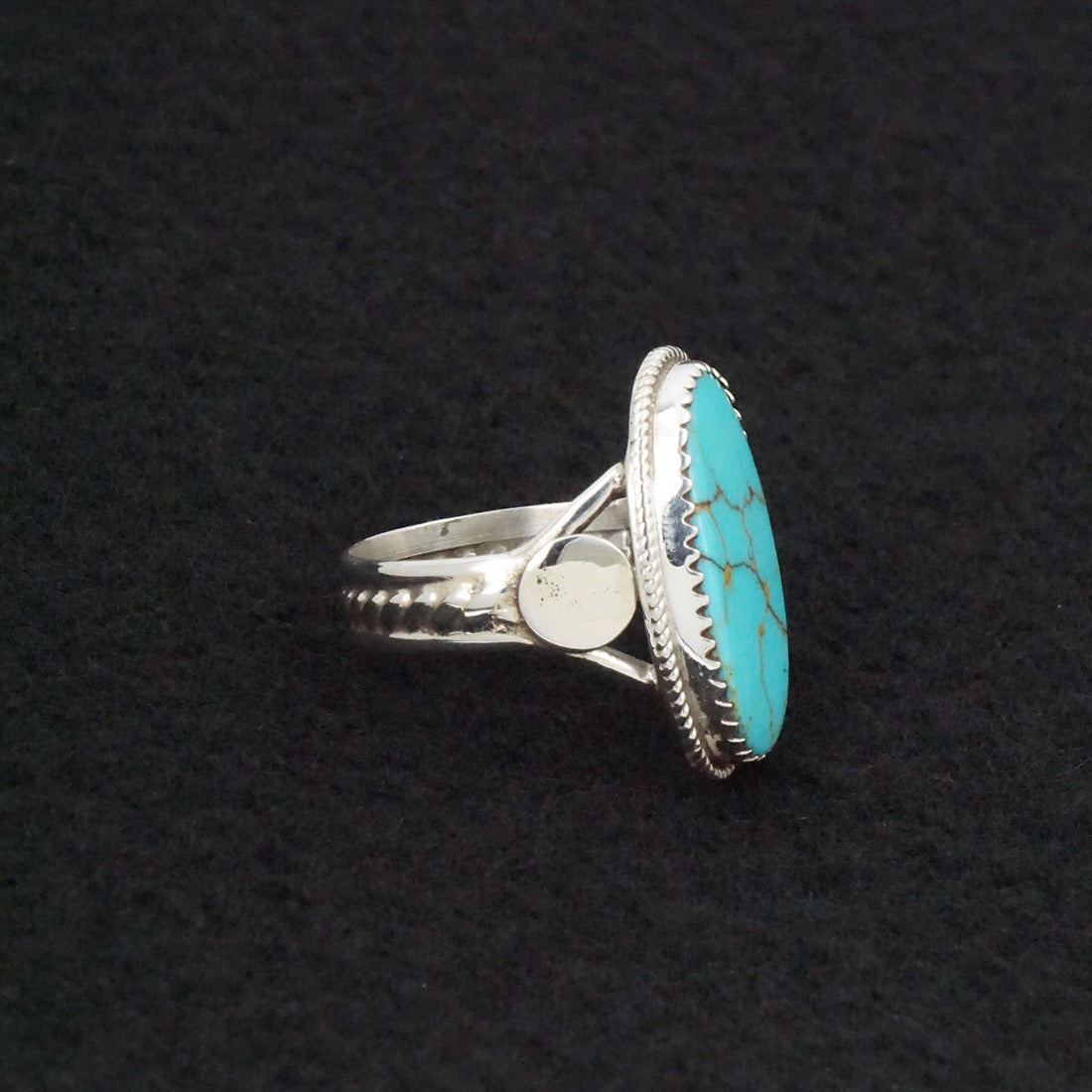 Ernest Hawthorne Turquoise & Sterling Silver Ring Size 8