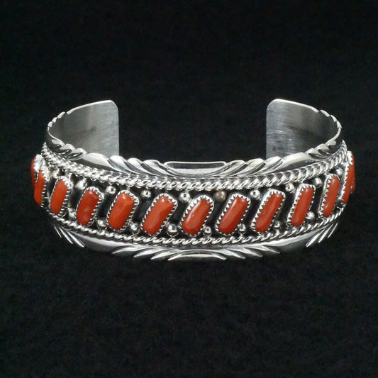 Chester Charley Coral & Sterling Silver Bracelet