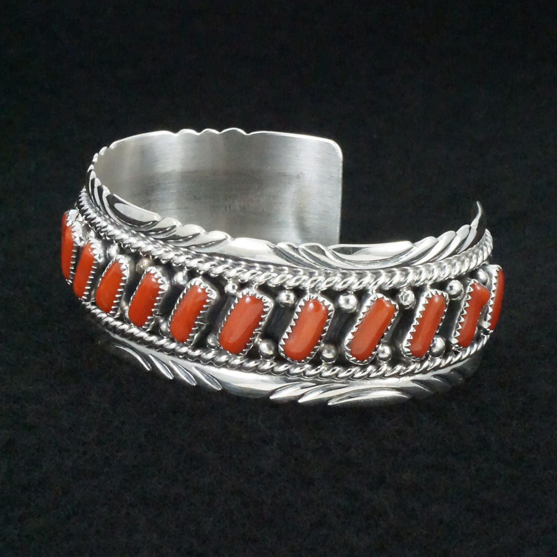 Chester Charley Coral & Sterling Silver Bracelet