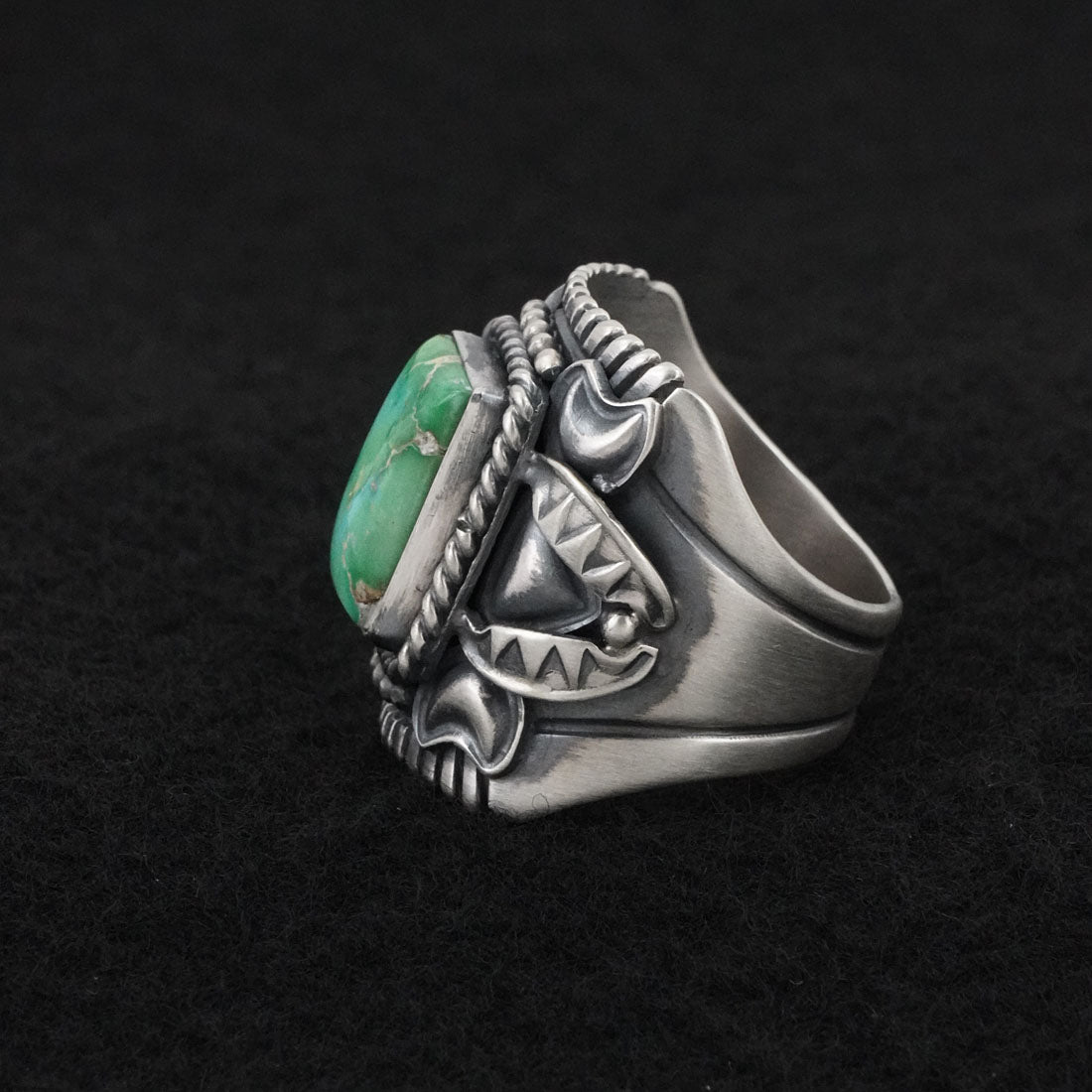 Derrick Gordon Turquoise & Sterling Silver Ring Sz. 11