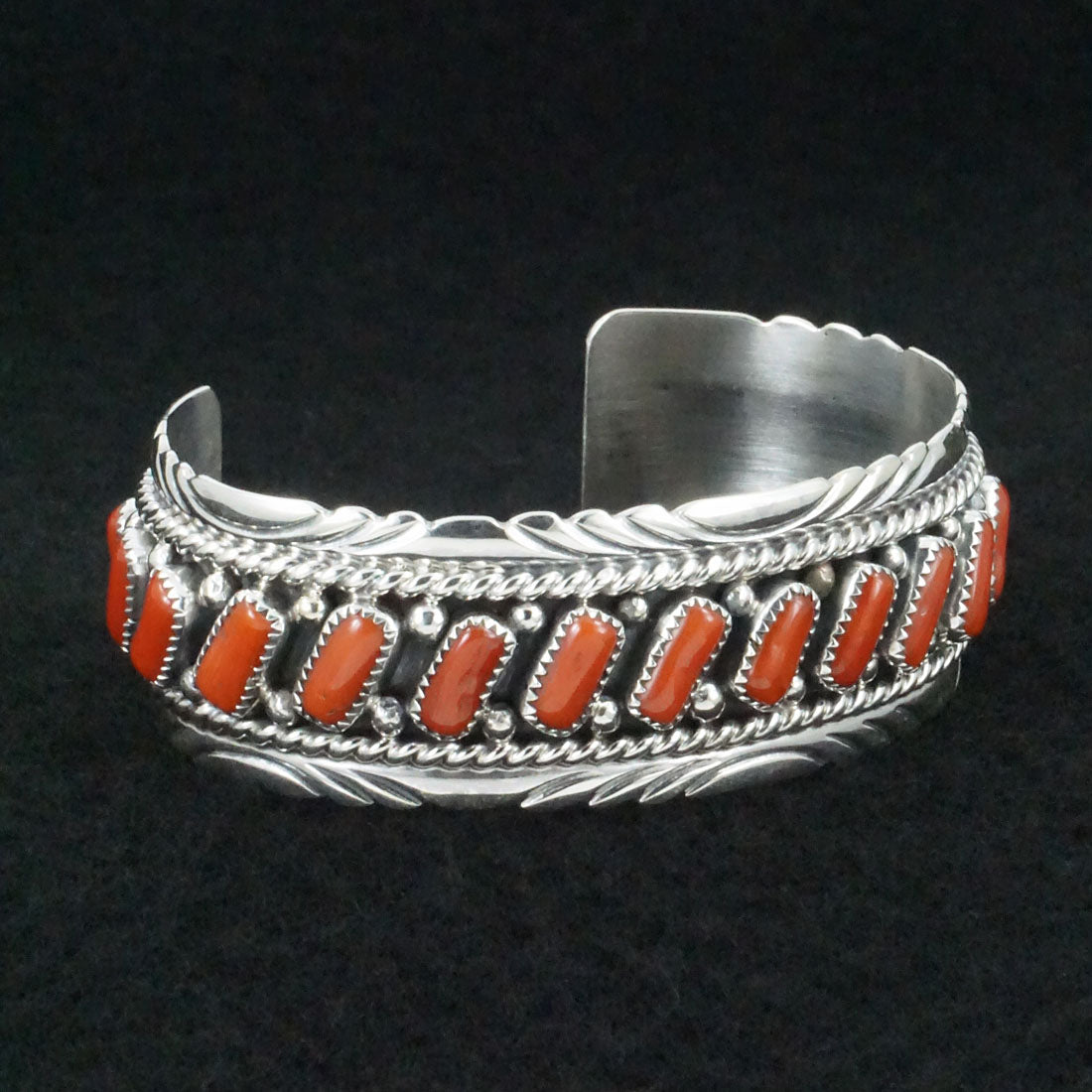 Chester Charley Coral & Sterling Silver Bracelet